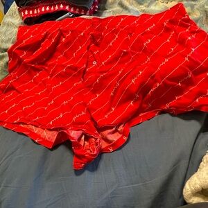 Red Patterned Shorts